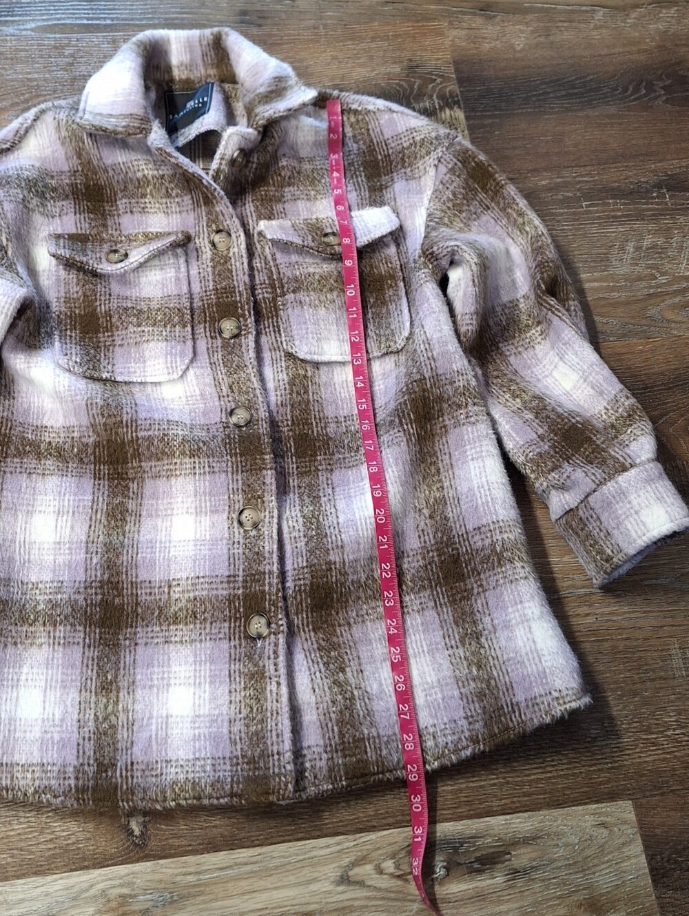 Bagatelle "Avebury Les Filles" Plaid Fleece Shacket Jacket, Small, Style#69662 - Picture 14 of 16